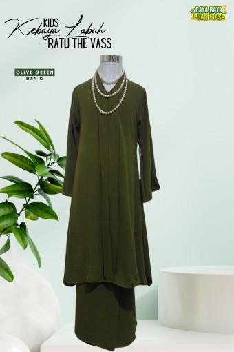 Kebaya Labuh Ratu The Vass Kids Olive Green