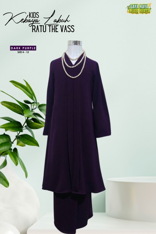 Kebaya Labuh Ratu The Vass Kids Dark Purple