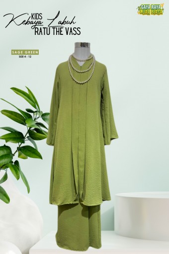 Kebaya Labuh Ratu The Vass  Kids Sage Green