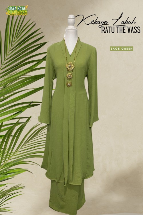 Kebaya Labuh Ratu The Vass Sage Green