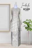 Indah Kurung Moden Batik Light Grey