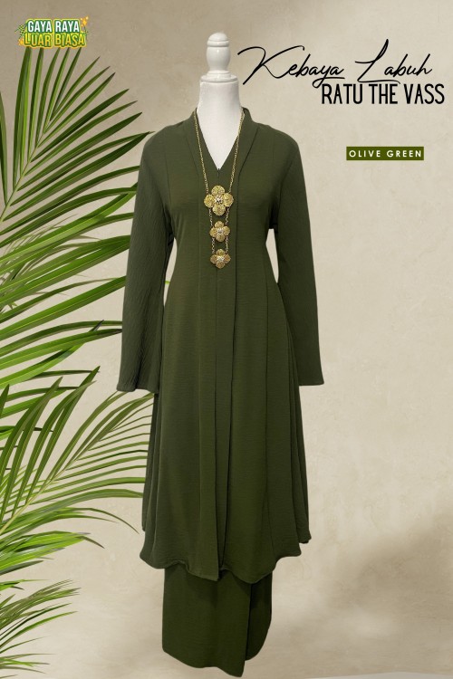 Kebaya Labuh Ratu The Vass Olive Green