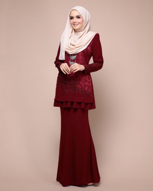 Hayfa Fella Hayfa Fella Fashion Muslimah No 1 Malaysia Baju Kurung Jubah And Blouses New In Ratnasari Suit Ratnasari Kurung Maroon